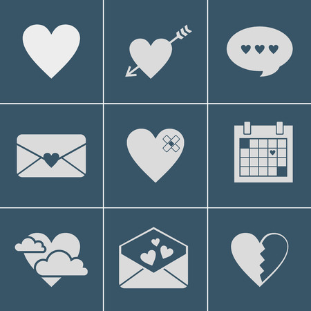 mail love iconsのイラスト素材