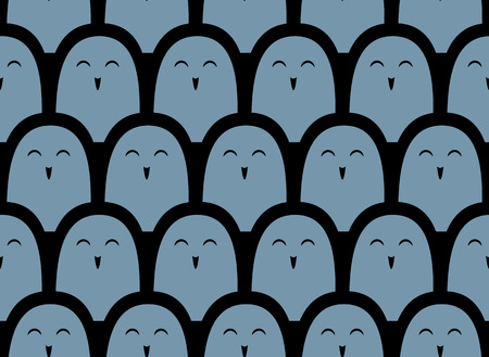 crowd of  smiling facesのイラスト素材
