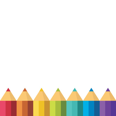 Lots of colored pencils. colored, vector , illustrationのイラスト素材