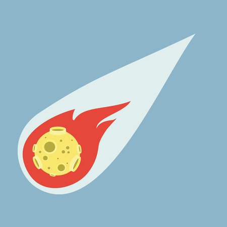Illustration of a Meteor Falling From the Sky  vectorのイラスト素材