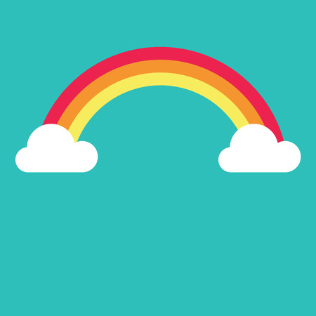 vector symbol of rainbow and clouds in the skyのイラスト素材