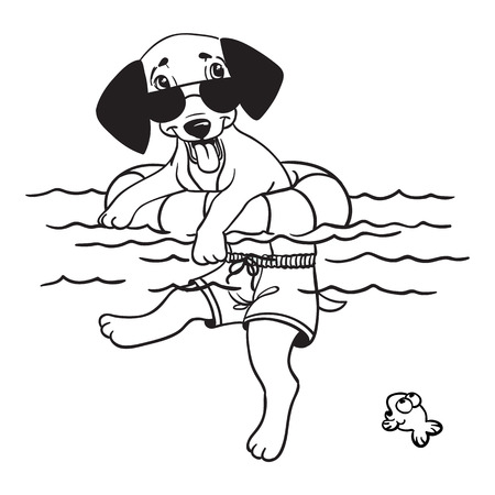 Cartoon Vector Comic Illustration of cute Dogのイラスト素材