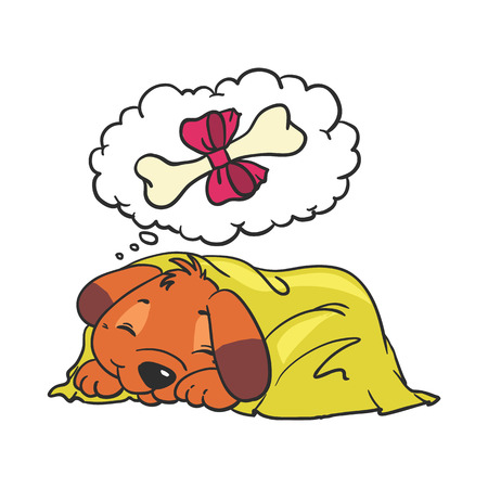 Cartoon Vector Comic Illustration of cute Dogのイラスト素材