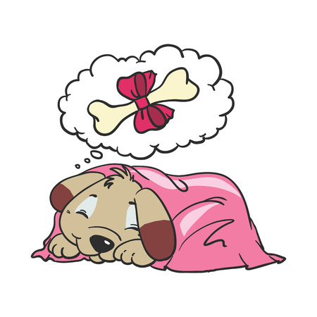 Cartoon Vector Comic Illustration of cute Dogのイラスト素材