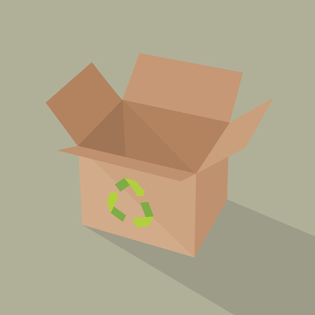 Recycle brown box packaging.のイラスト素材