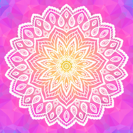 Mandala. Vintage decorative element. Ethnic round ornamentのイラスト素材