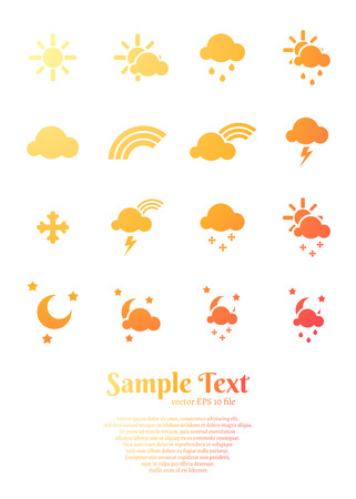 set of flat weather icons for web and mobileのイラスト素材