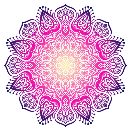 Vintage decorative element. Ethnic inian round ornamentのイラスト素材