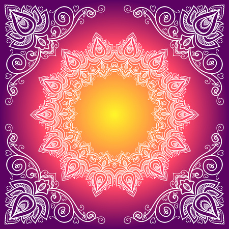 Vintage decorative element. Ethnic indian round ornamentのイラスト素材