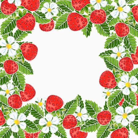 beautiful strawberries composition isolated on white backgroundのイラスト素材