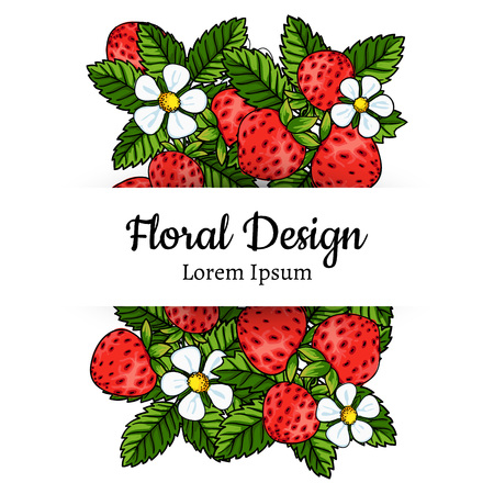 beautiful strawberries composition isolated on white backgroundのイラスト素材