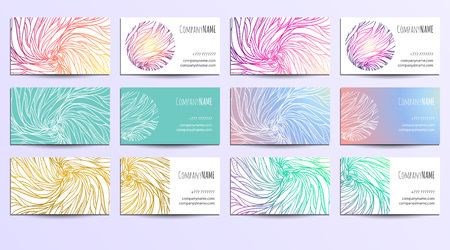 Business cards with mandala illustration. Vector set.のイラスト素材