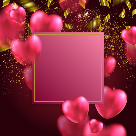 Red valentines hearts greeting card.のイラスト素材