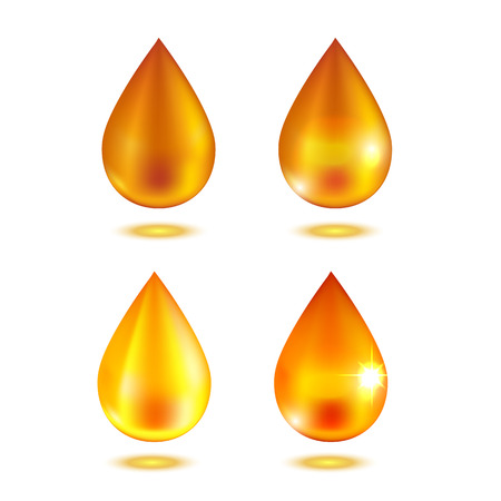Realistic oil or honey vector drop setのイラスト素材