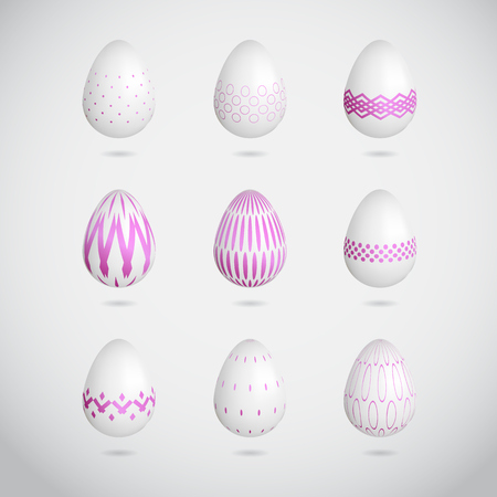 Pink Easter Eggs vectorのイラスト素材