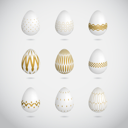 gold Easter Eggs vector illustration.のイラスト素材