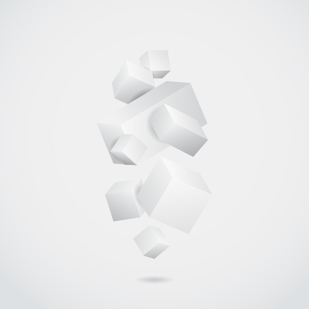 Vector Illustration of abstract 3d cubes.のイラスト素材