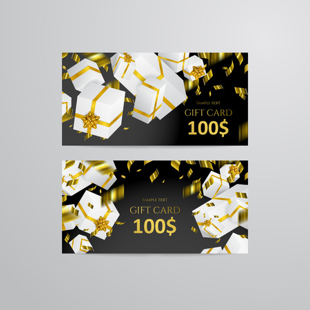 Gift 3D background. Festive box gift cardのイラスト素材