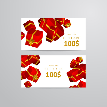 Gift 3D background. Festive box gift cardのイラスト素材