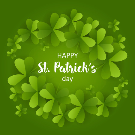 Card on St. Patrick's day 3d effect clover vector.のイラスト素材