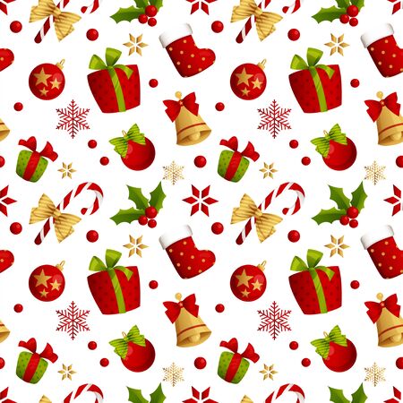Merry Christmas seamless pattern decoration for holiday vector.のイラスト素材