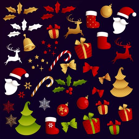 Merry Christmas decoration for holiday vector illustration.のイラスト素材
