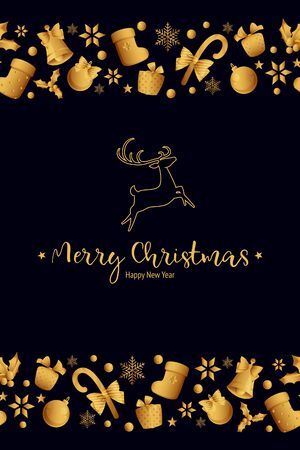 Merry Christmas decoration for holiday vector illustration.のイラスト素材