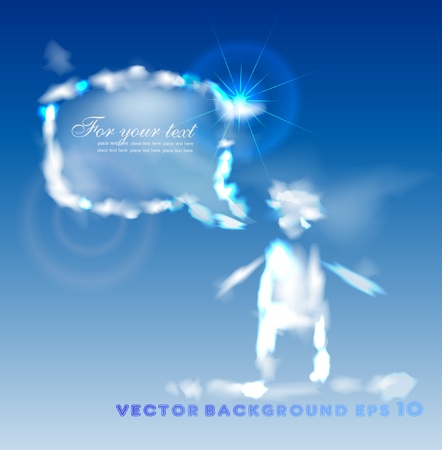 person on the cloud のイラスト素材