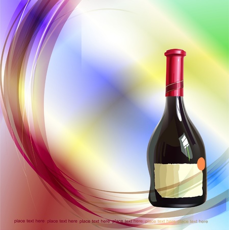background with bottle of wine のイラスト素材