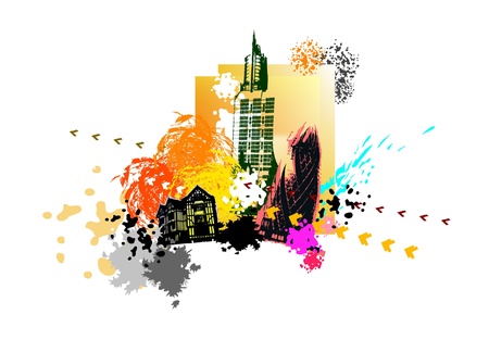 modern city illustrationのイラスト素材