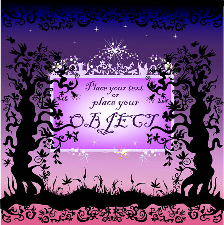 background with fantastic trees and space for your text のイラスト素材