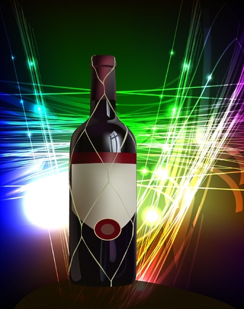 background with bottle of wineのイラスト素材