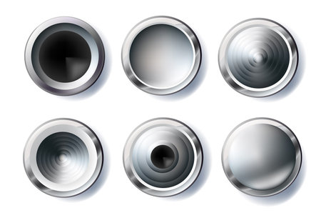 silver buttons collectionのイラスト素材