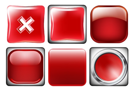 collection of buttons REDのイラスト素材
