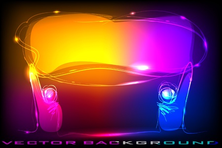 people made of light holding screen のイラスト素材