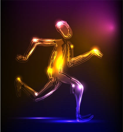 Neon collection Running manのイラスト素材