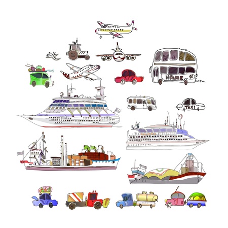 trancport iconsのイラスト素材