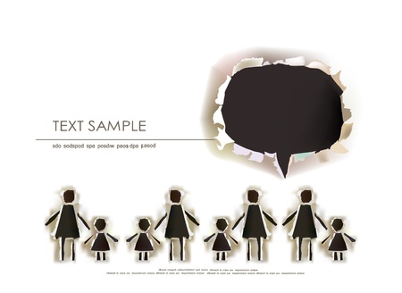 paper collection Happy familiesのイラスト素材