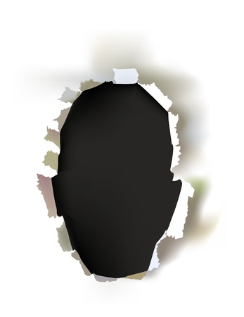ripped paper face shapeのイラスト素材