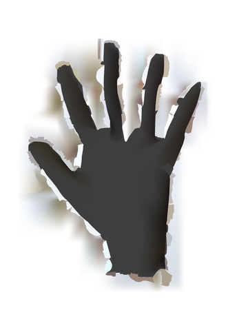 background with rising paper ripped handのイラスト素材