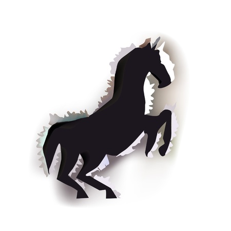 running paper horse のイラスト素材