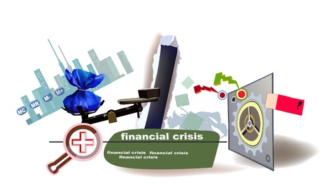 financial crisis illustrationのイラスト素材