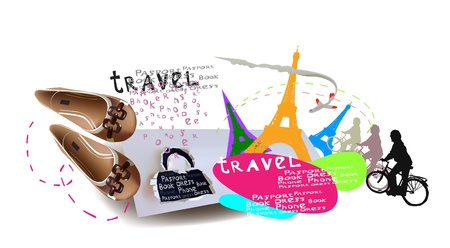 travel time illustrationのイラスト素材