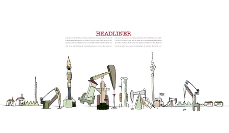 Planet heavily pumped by oil industry のイラスト素材