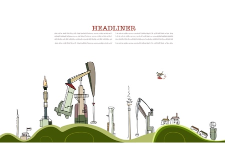 Planet heavily pumped by oil industry のイラスト素材