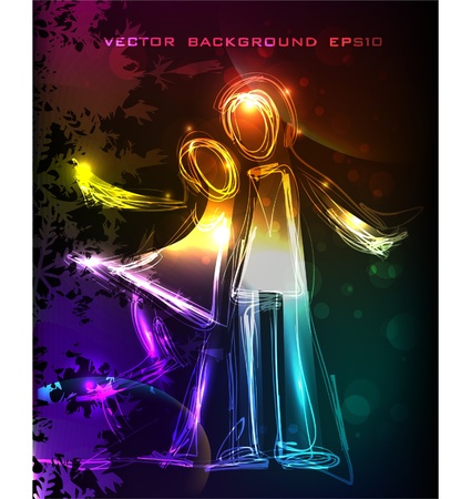 neon HUGのイラスト素材