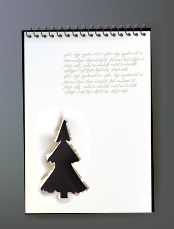 note page with ripped design CHRISTMAS TREEのイラスト素材