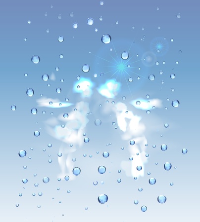 background with rain dropsのイラスト素材