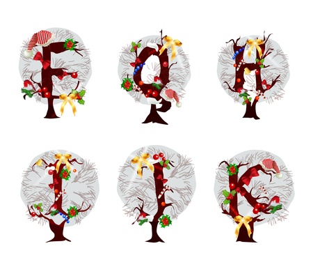 Christmas alphabetのイラスト素材