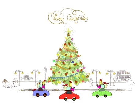 Christmas streetのイラスト素材